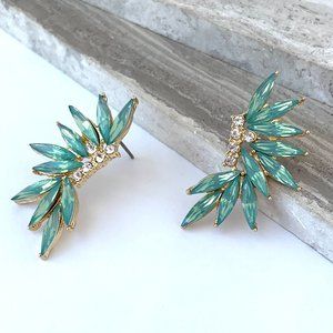 NEW~ Anthropologie Sea foam Crystal Earrings